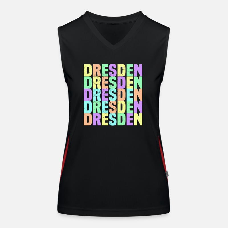 Dresden Regenbogen Funktionelles Kontrast-Tank Top für Frauen