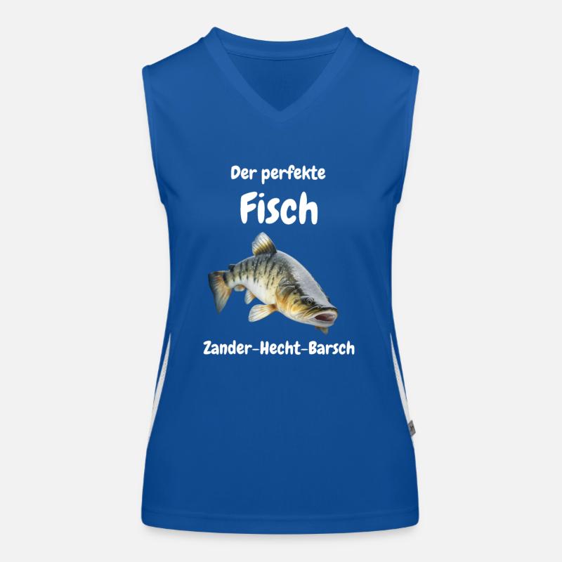Perche de brochet Mélange de pêcheur de pêche au poisson Débardeur respirant contrasté Femme