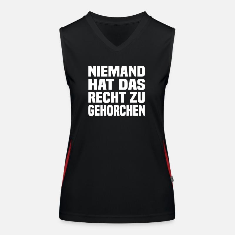 niemand hat das Recht zu gehorchen Funktionelles Kontrast-Tank Top für Frauen