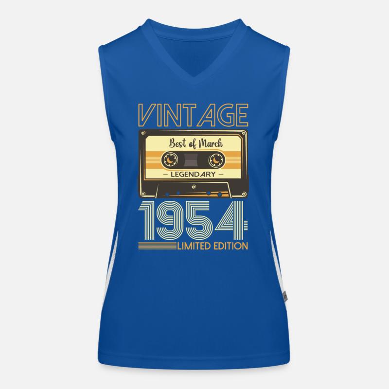 69 Birthday Man March Born 1954 Cassette Women's Functional Contrast Tank Top
