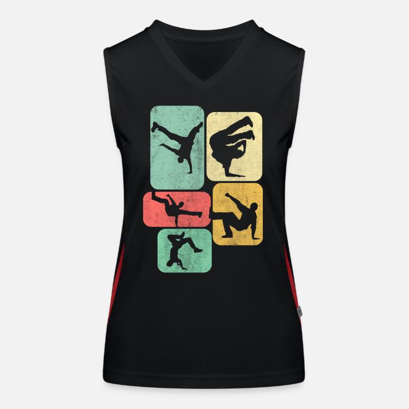Retro Breakdance Breakdancer Dancing Women's Functional Contrast Tank Top