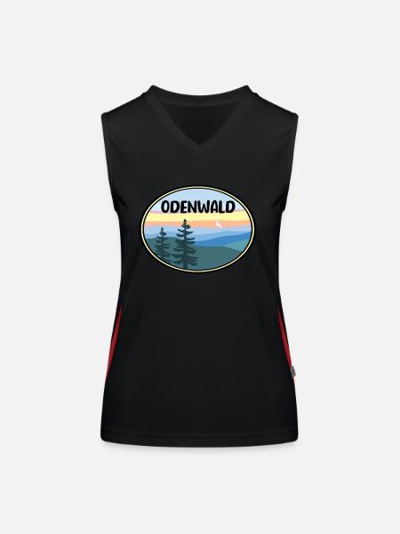 Odenwald - Funktionelles Kontrast-Tank Top für Frauen - Schwarz/Rot - Vorne
