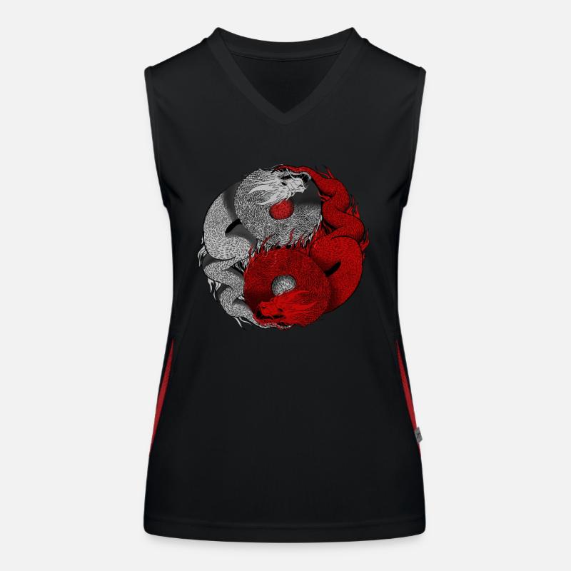 Drache Yin Yang Funktionelles Kontrast-Tank Top für Frauen