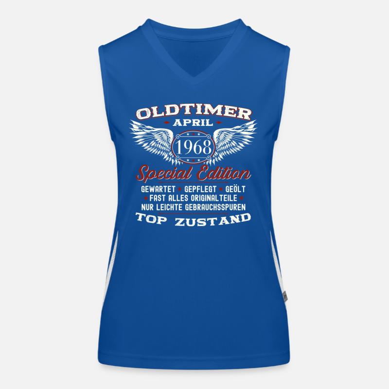 55. Geburtstag Mann April Jahrgang 1968 Oldtimer Funktionelles Kontrast-Tank Top für Frauen