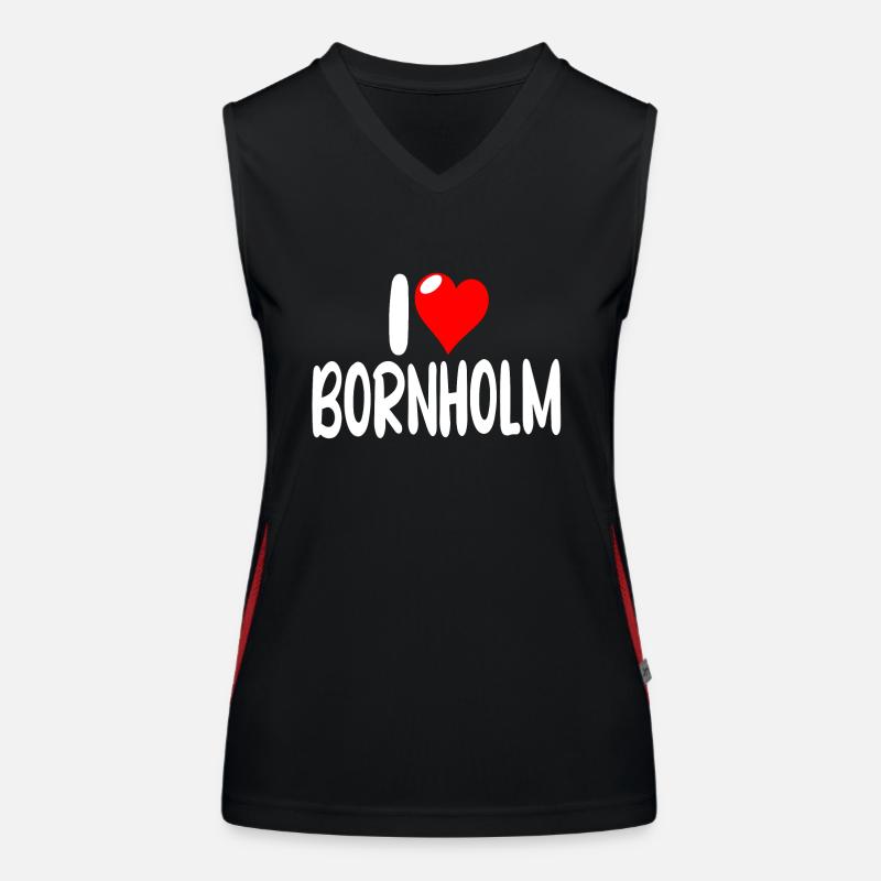 Bornholm - Women's Functional Contrast Tank Top - black/red