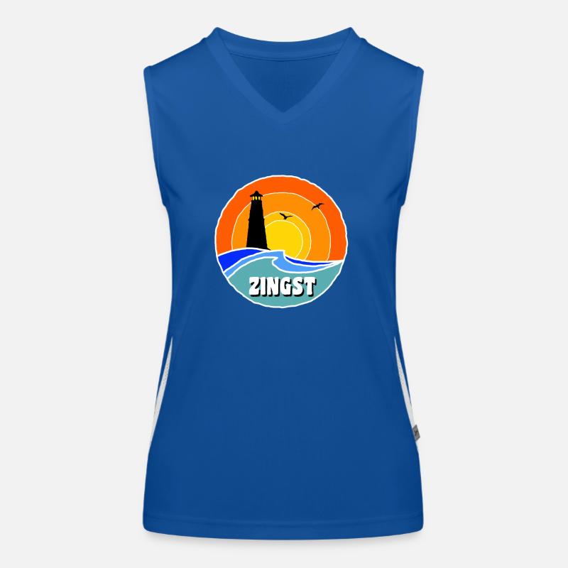 Ostsee Leuchtturm Zingst Funktionelles Kontrast-Tank Top für Frauen