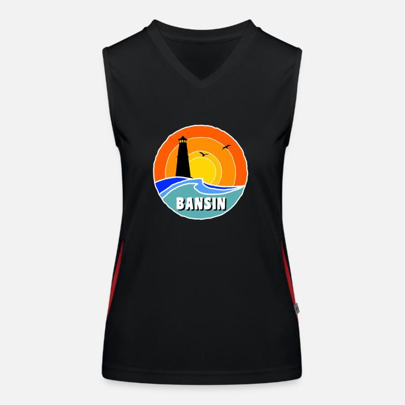 Ostsee Leuchtturm Bansin Funktionelles Kontrast-Tank Top für Frauen