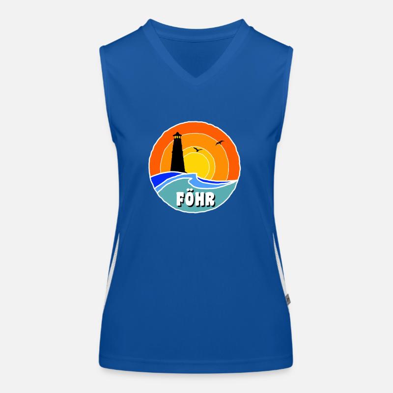 Ostsee Leuchtturm Föhr Funktionelles Kontrast-Tank Top für Frauen