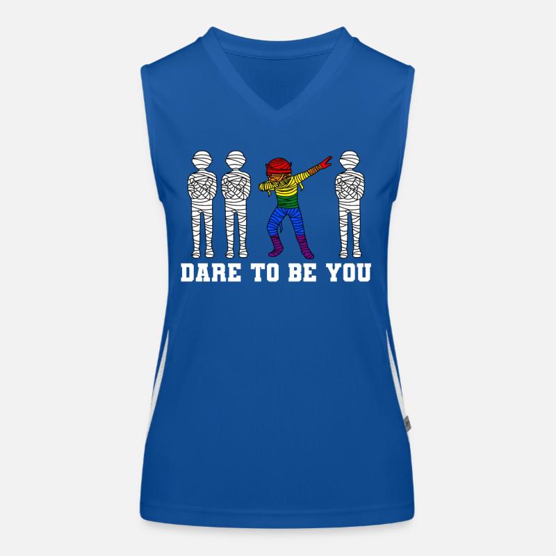 Dabbing Mumie LGBTQ Schwul Lesbisch Trans Pride Funktionelles Kontrast-Tank Top für Frauen