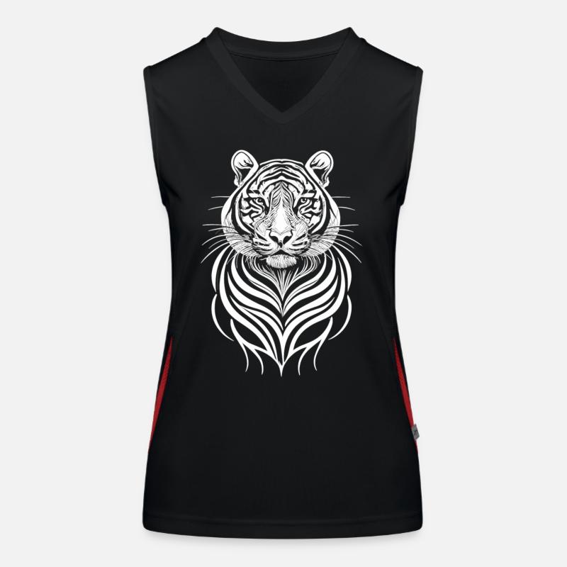 La fascination de la jungle : le tigre blanc Débardeur respirant contrasté Femme