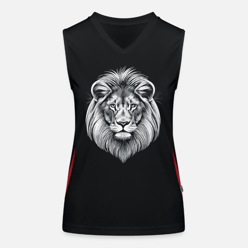 Mystical elegance: a Siberian lion in white Women's Functional Contrast Tank Top