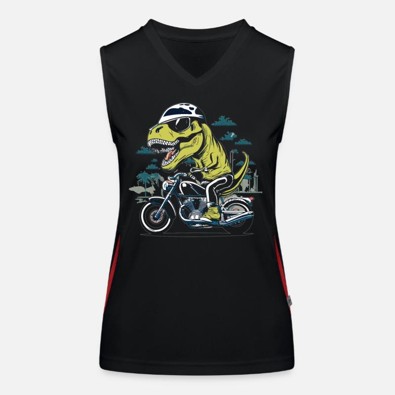T-Rex Biker - Une balade primitive Débardeur respirant contrasté Femme