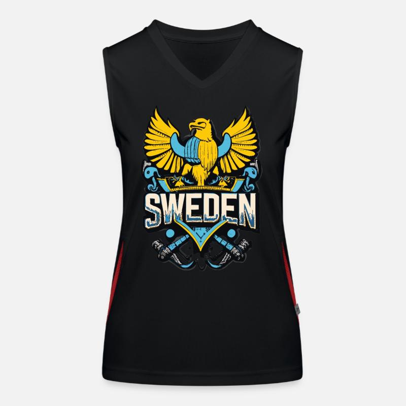Stolz auf Schweden - Unser heroisches Wappen Funktionelles Kontrast-Tank Top für Frauen