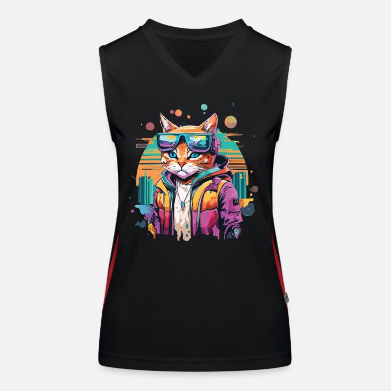 Feline Future: When Cats Conquer the Cyber World Women's Functional Contrast Tank Top