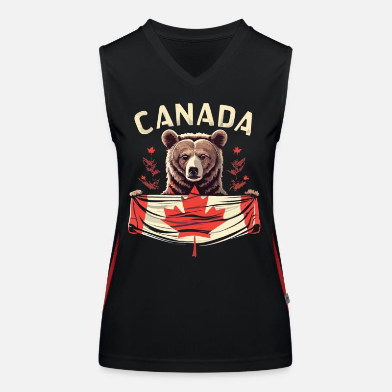 Canada Bear Flag Women's Functional Contrast Tank Top