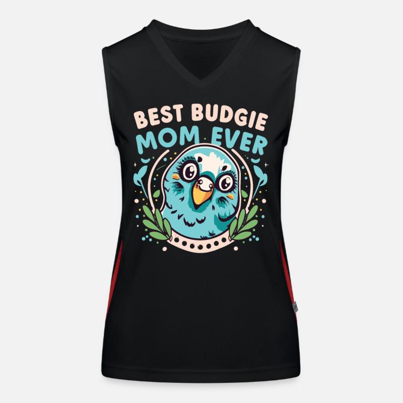 Beste Wellensittich Mama Funktionelles Kontrast-Tank Top für Frauen