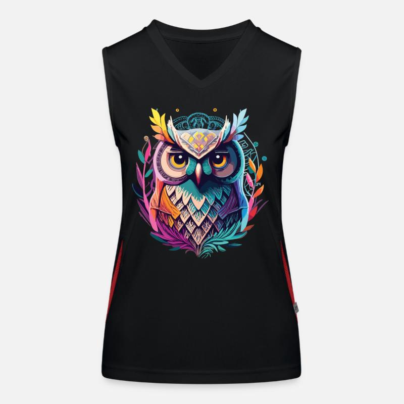 Tribal Eule: Perfektes Geschenk für Eulenfans Funktionelles Kontrast-Tank Top für Frauen