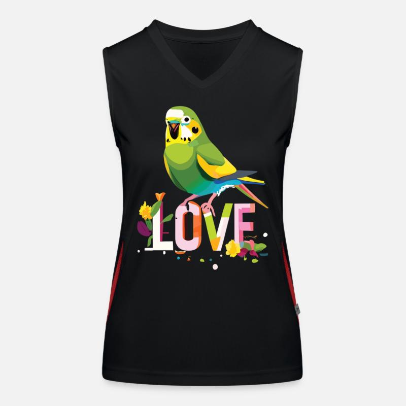 Loving Budgie Design Women's Functional Contrast Tank Top