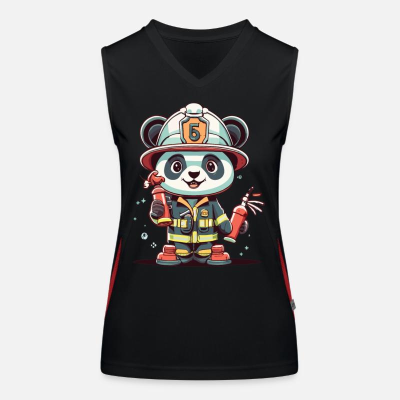 Rettungsheld Panda im Einsatz Funktionelles Kontrast-Tank Top für Frauen