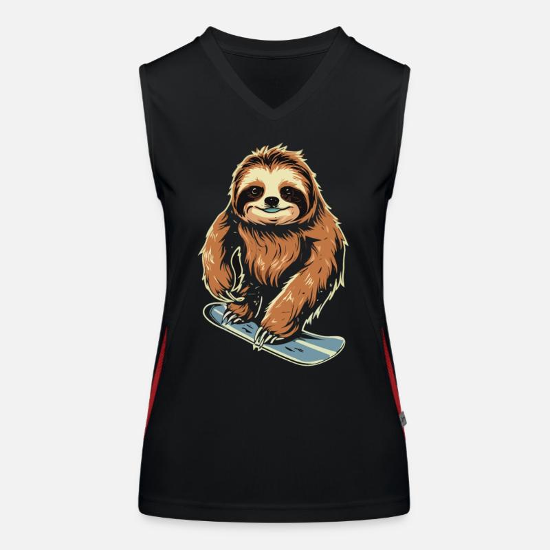 Snowboard Sloth : Descente fraîche Débardeur respirant contrasté Femme