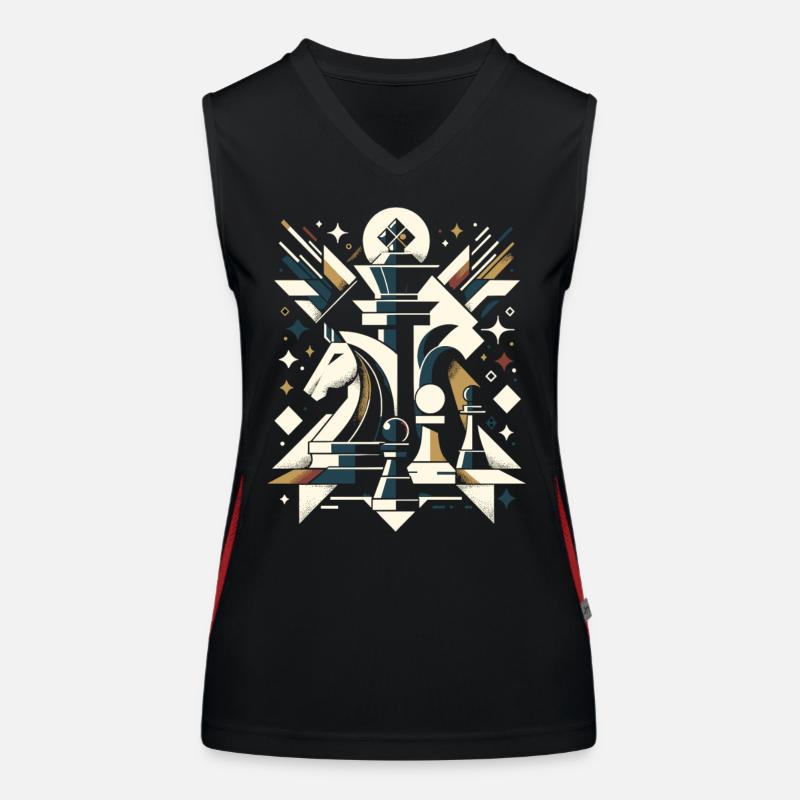 Conception géométrique du maître d’échecs Débardeur respirant contrasté Femme