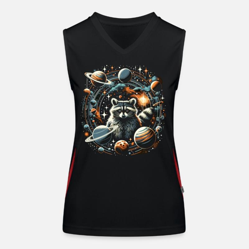 Raccoon in Space: Planetary Explorers Women's Functional Contrast Tank Top