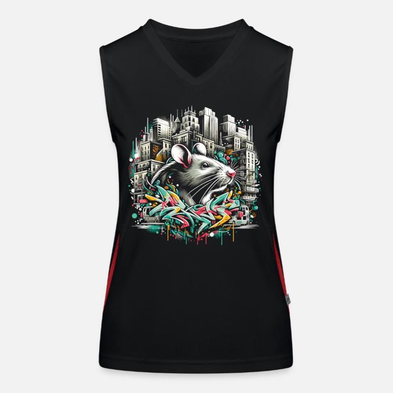 Urban Rat: Graffiti Wall Master Women's Functional Contrast Tank Top
