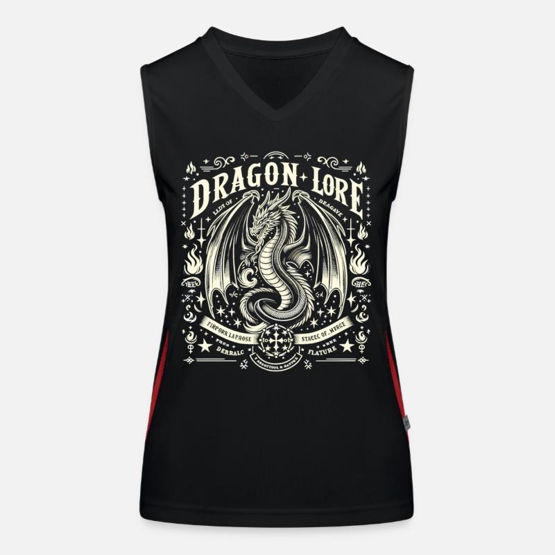 Dragon de feu mythique Débardeur respirant contrasté Femme