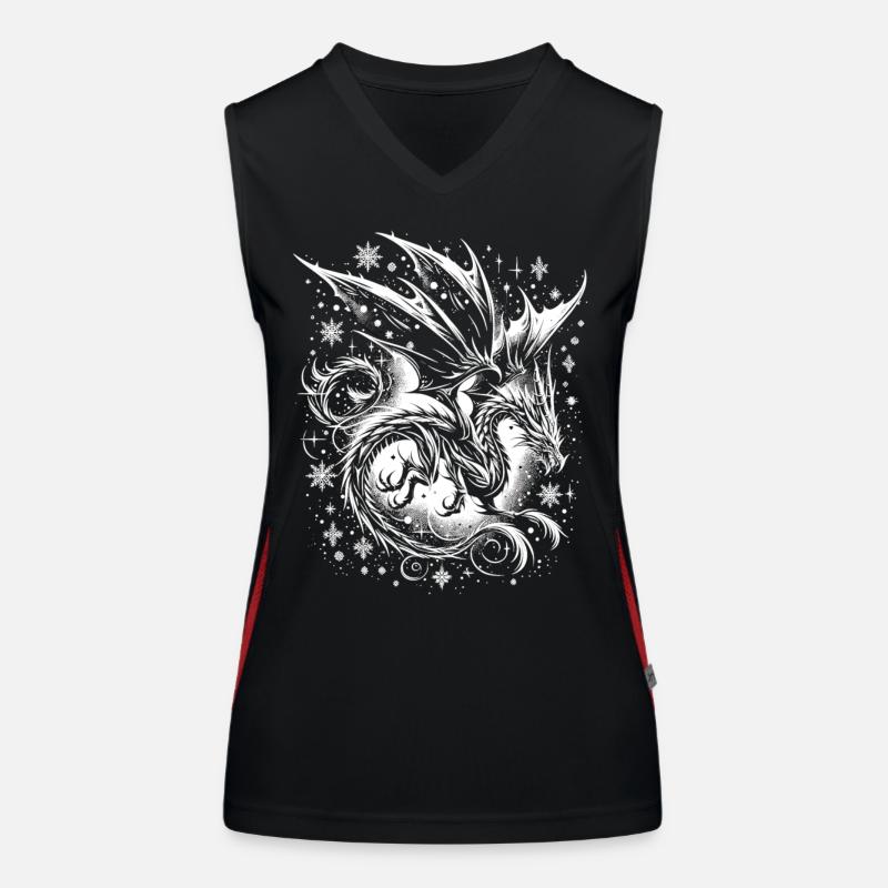 Gothic Eisdrache Mystik Funktionelles Kontrast-Tank Top für Frauen