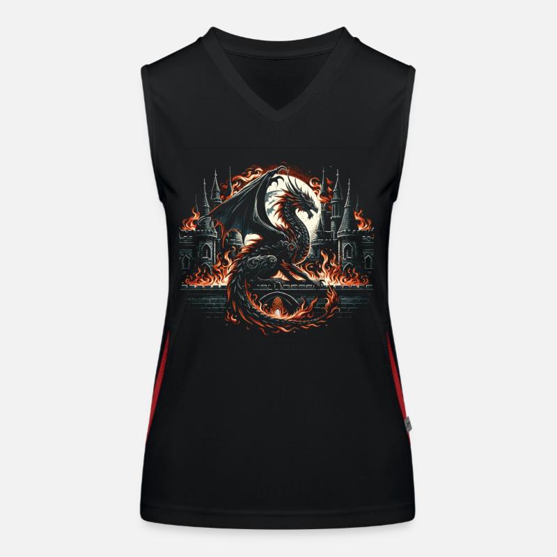 Dragon - Ailes de feu gothiques Débardeur respirant contrasté Femme