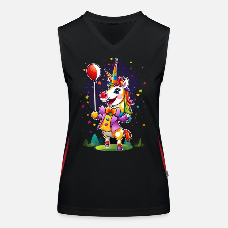 Clown Einhorn Licorne Débardeur respirant contrasté Femme