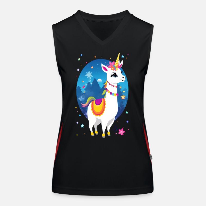 Lama Einhorn Funktionelles Kontrast-Tank Top für Frauen