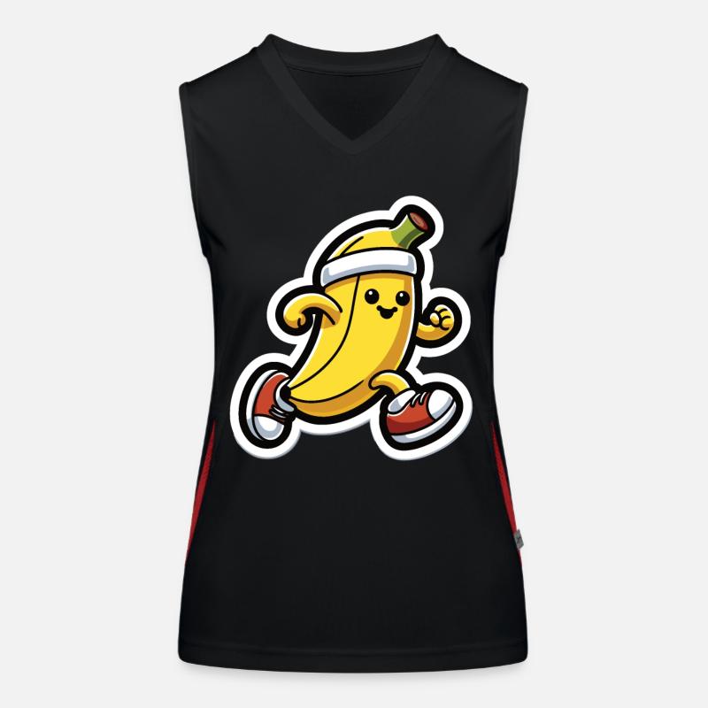 Banane im Laufschritt Funktionelles Kontrast-Tank Top für Frauen