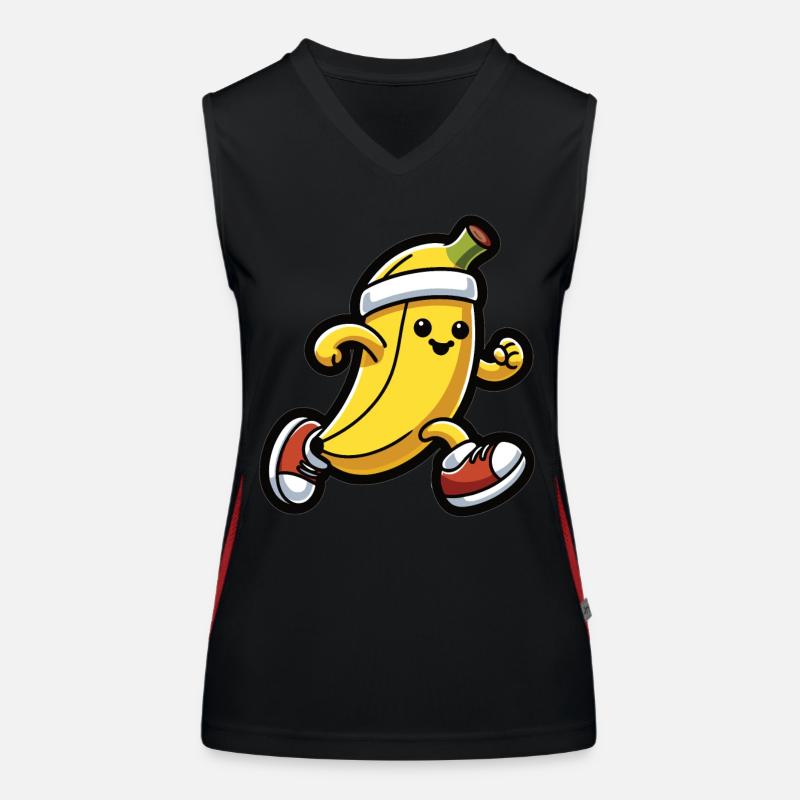 Banane im Laufschritt Funktionelles Kontrast-Tank Top für Frauen