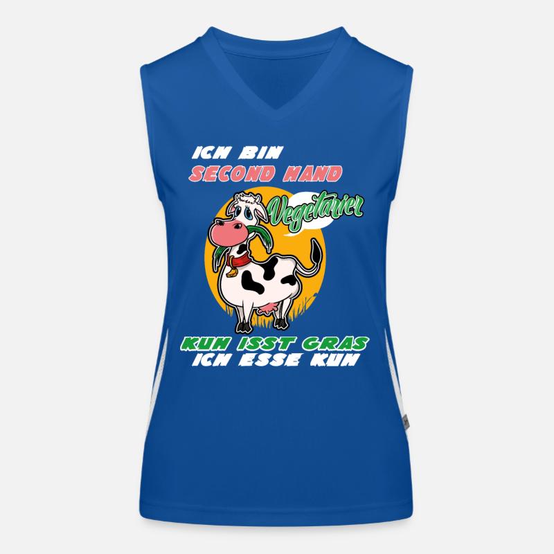 I'm Second Hand Vegetarian Cow Eats Grass Women's Functional Contrast Tank Top