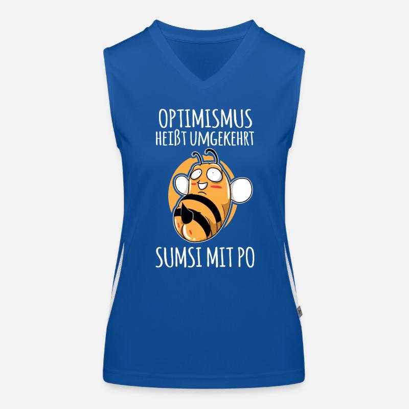 Optimism Unfair Sumsi With Po Bee Beekeeper Women's Functional Contrast Tank Top