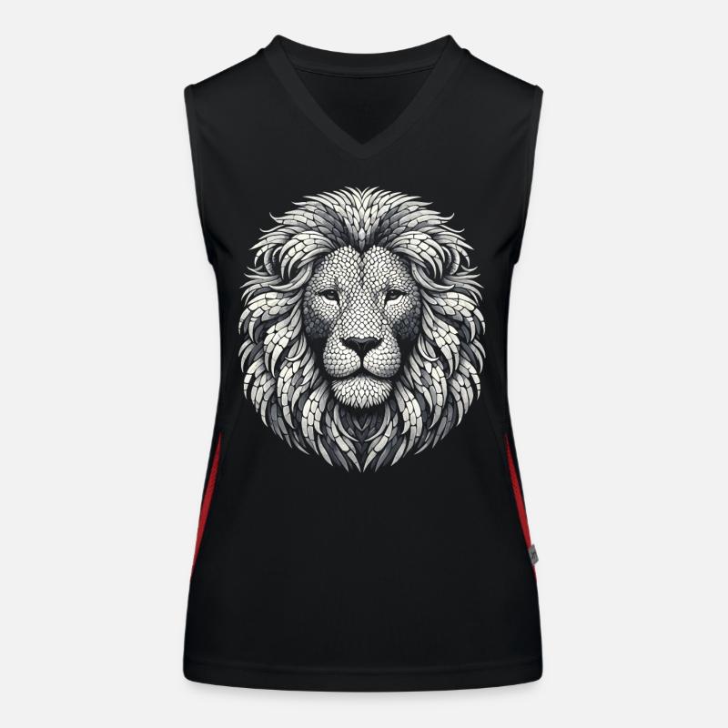 Mosaik Löwenkopf Funktionelles Kontrast-Tank Top für Frauen