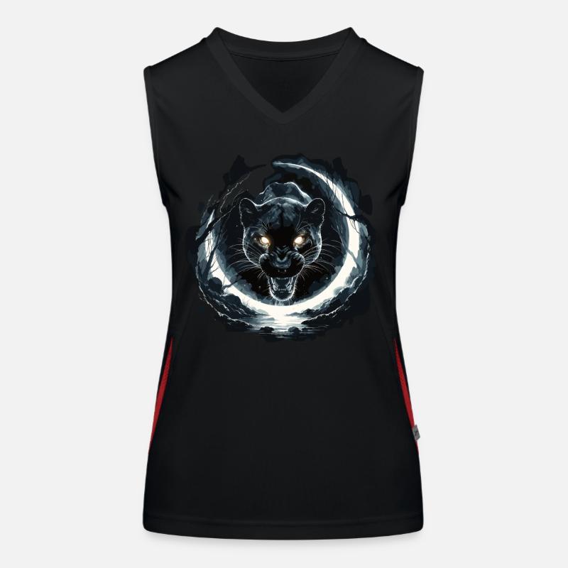 Mystic Panther and Full Moon Women's Functional Contrast Tank Top