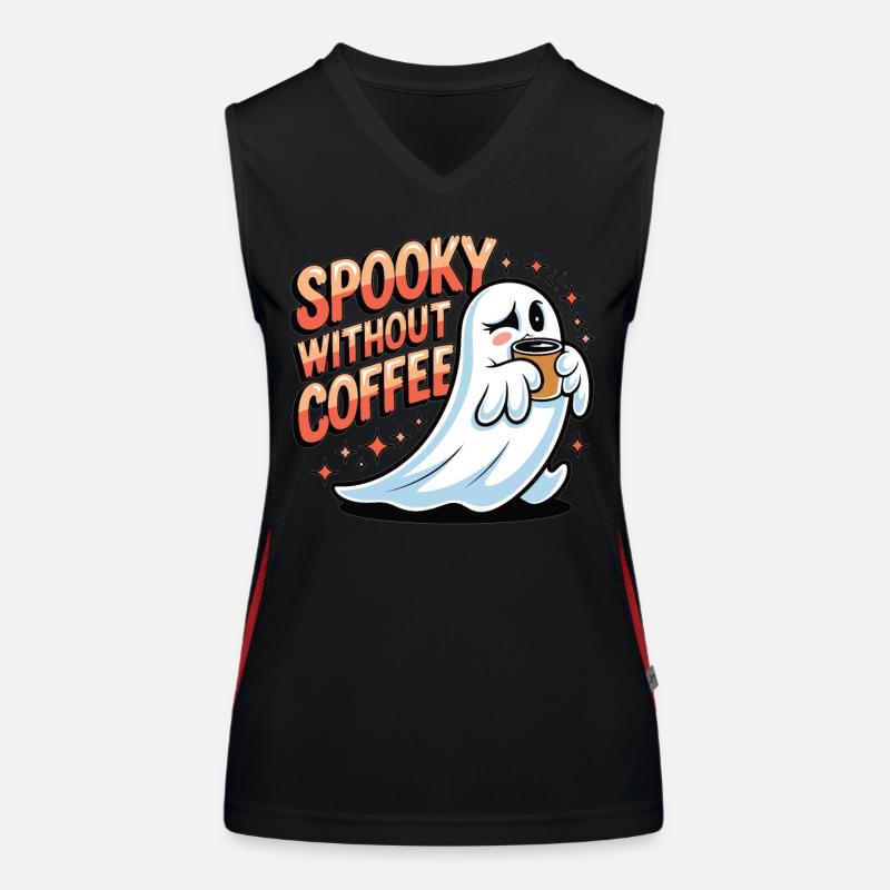 Effrayant sans café ? Impossible! Débardeur respirant contrasté Femme