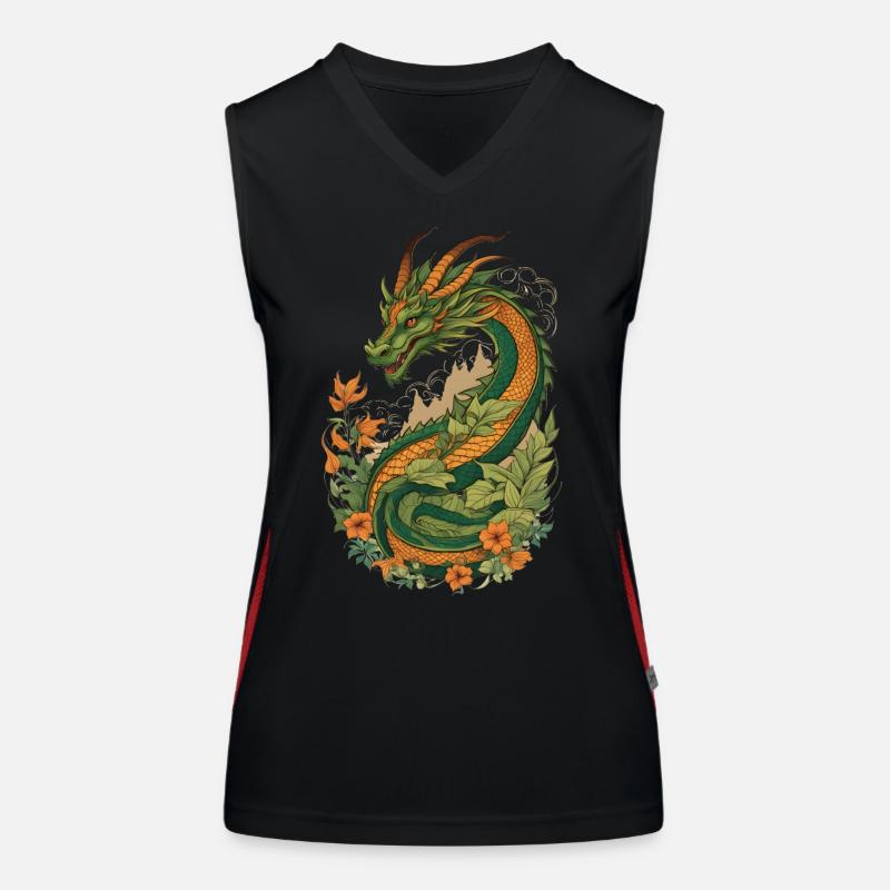 Mystischer Garten der Drachen Funktionelles Kontrast-Tank Top für Frauen