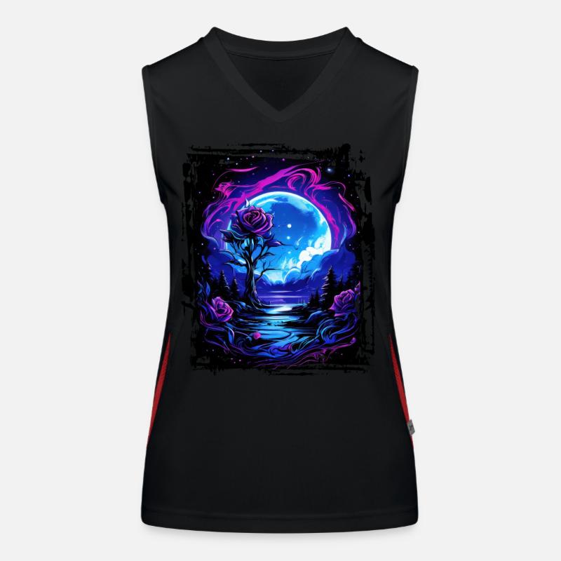 Clair de lune de rêve et rose enchanteresse Débardeur respirant contrasté Femme