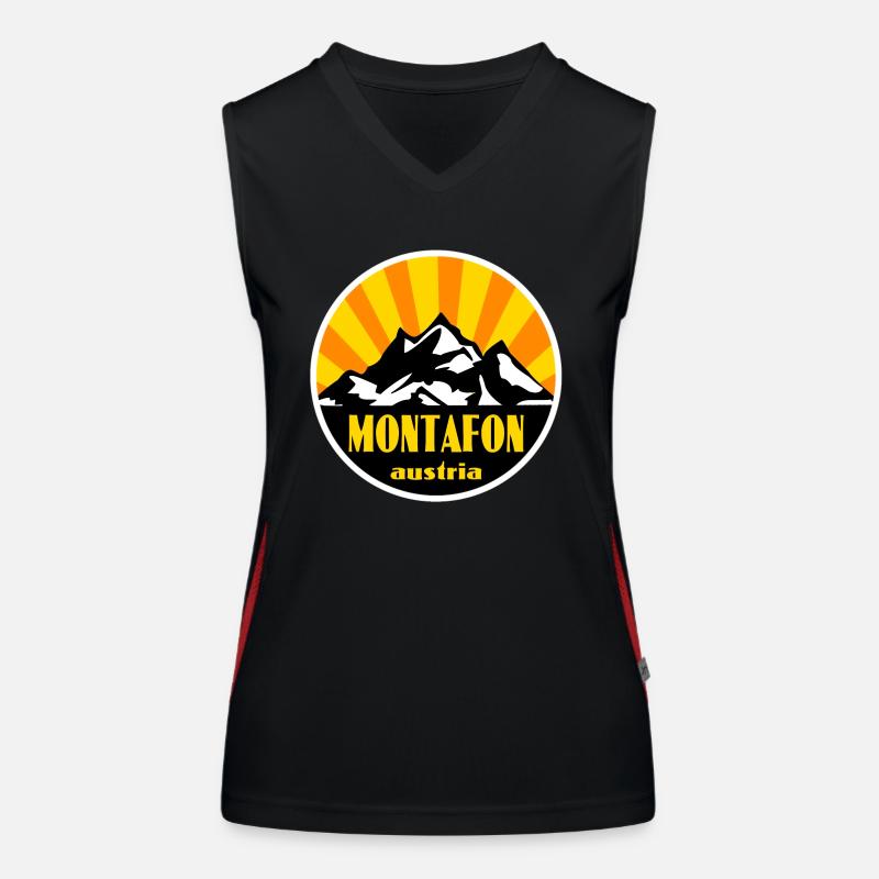 Montafon - Women's Functional Contrast Tank Top - black/red