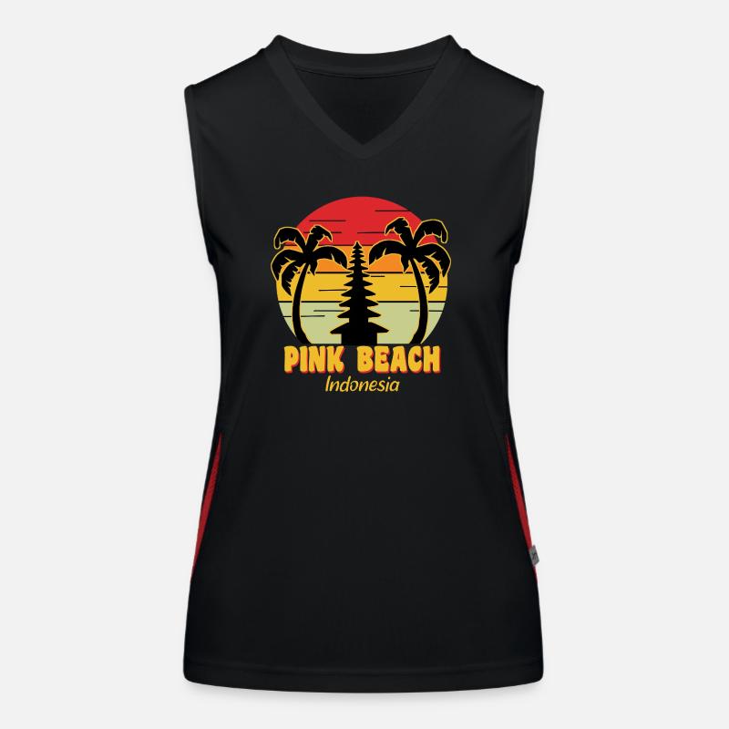 Plage rose Débardeur respirant contrasté Femme