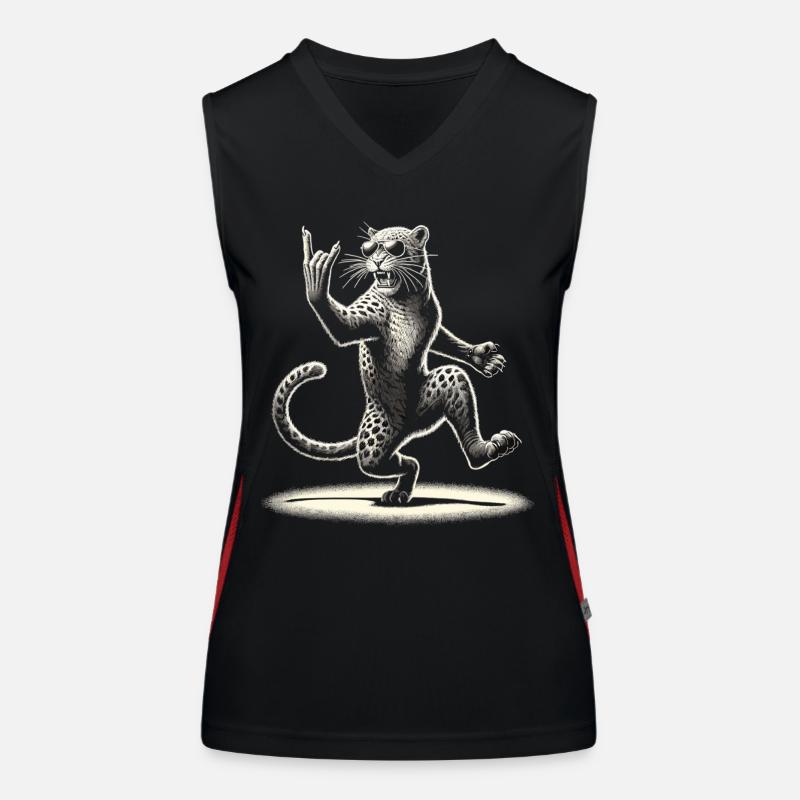 Rockiger Leopard – Wild & Laut Funktionelles Kontrast-Tank Top für Frauen