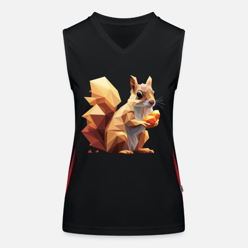 Low-Poly Eichhörnchen Funktionelles Kontrast-Tank Top für Frauen