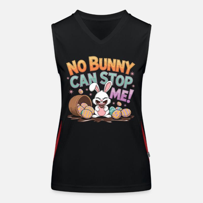 Easter Bunny with Chocolate – No Bunny Can Stop Me Women's Functional Contrast Tank Top