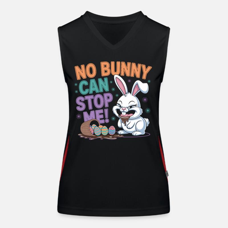 Osterhase mit Schokolade – No Bunny Can Stop Me Funktionelles Kontrast-Tank Top für Frauen