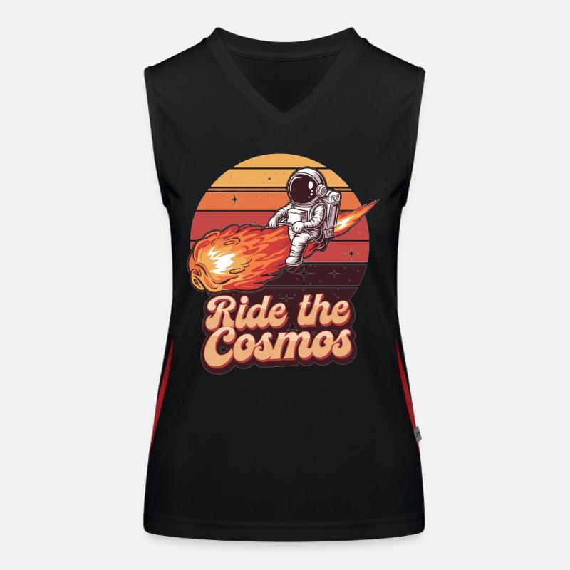 Astronaut on meteor Women's Functional Contrast Tank Top
