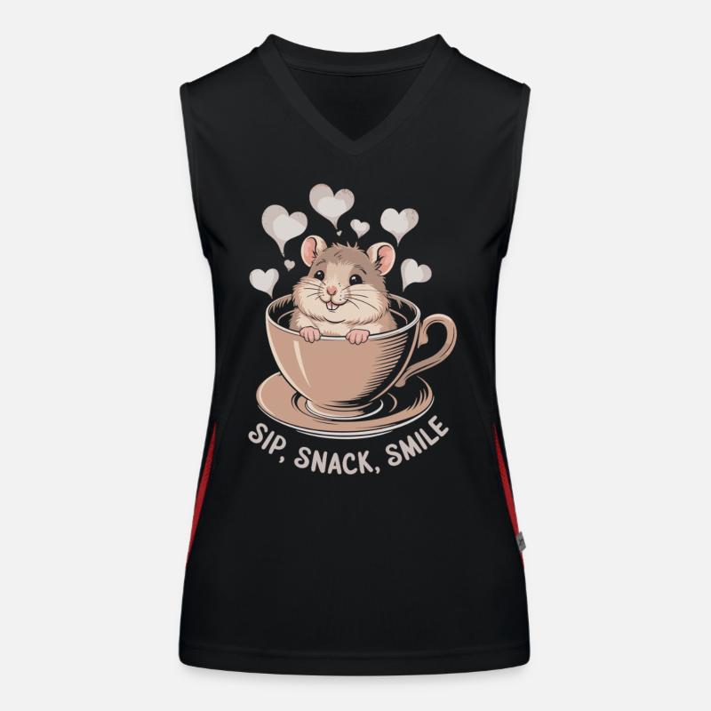 Coffee break with mouse Women's Functional Contrast Tank Top