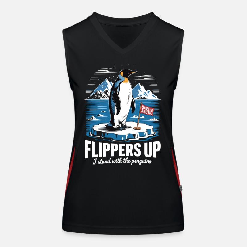 Pinguin Protest – Save the Arctic Funktionelles Kontrast-Tank Top für Frauen